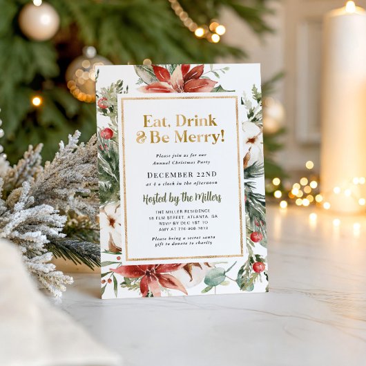 Rustic Kerstmis Gouden Kerstfeest Kaart