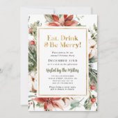 Rustic Kerstmis Gouden Kerstfeest Kaart (Voorkant)
