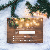 Rustic Kerstmis landelijke maretak RSVP bruiloft Kaartje