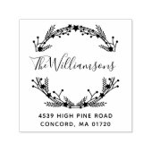 Rustic kerstmis met aangepaste naam retouradres  zelfinktende stempel (Design)