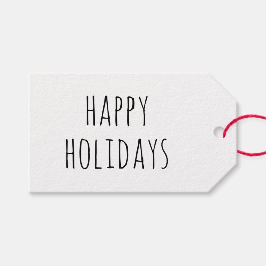 Rustic Kerstmis | Minimalist Kraft Prettig Kerstfe Cadeaulabel (Voorkant (Horizontaal))