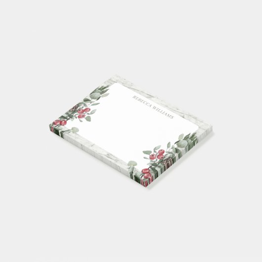 Rustic kerstmis Mistletoe Name Sjabloon Post-it® Notes (Schuin)