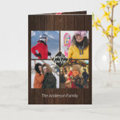 Rustic Kerstmis 🎄 Parka Posse Schuur Houten Kaart (Gele Bloem)