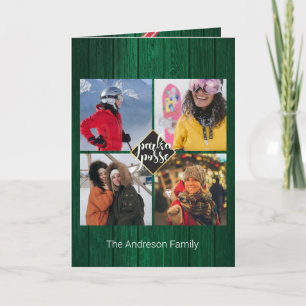 Rustic Kerstmis 🎄 Parka Posse Schuur Houten Kaart