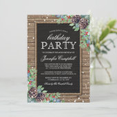 Rustic Kerstmis Winter Thema Verjaardagsfeestje Kaart (Staand voorkant)