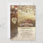 Rustic Kerstmis Winterboom Achtertuin Baby Shower Kaart (Voorkant)
