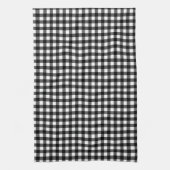 Rustic Kerstmis Zwart & Wit Buffalo Plaid Theedoek (Verticaal)