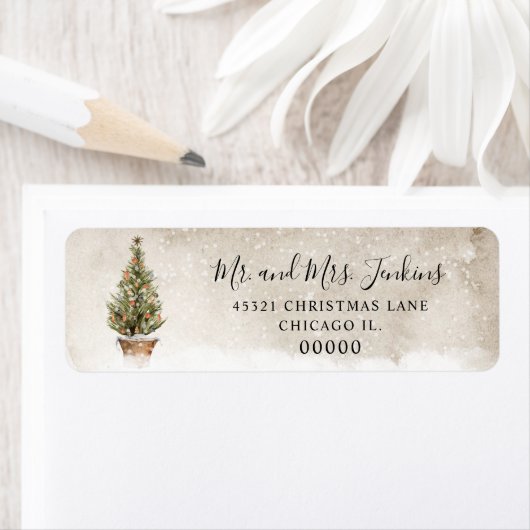 Rustic kerstnamenadreslabels etiket (Insitu)