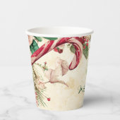 Rustic Kerststol Kerstfeest Papieren Bekers (Voorkant)