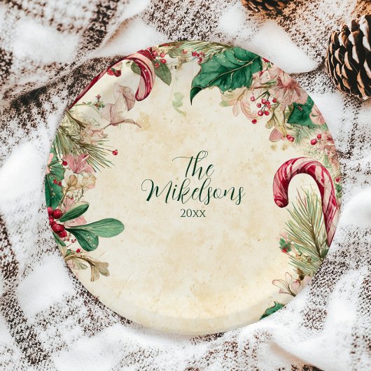 Rustic Kerststol Kerstfeest Papieren Bordje