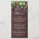 Rustic Kerstvakantie Dinerfeest Menu (Voorkant)