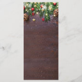 Rustic Kerstvakantie Dinner Party Menu (Achterkant)