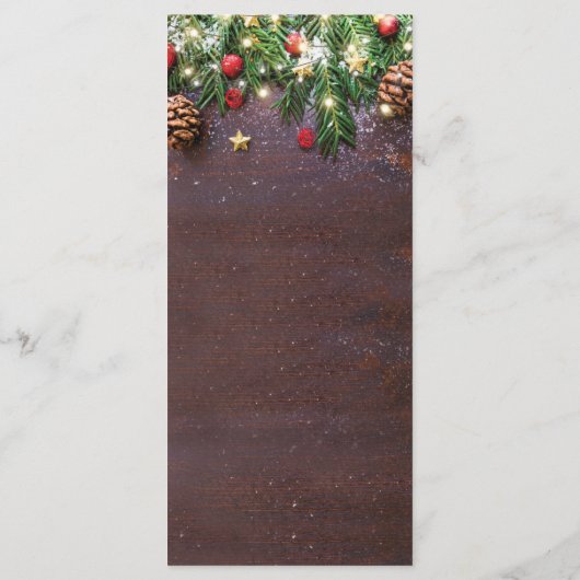 Rustic Kerstvakantie Dinner Party Menu (Achterkant)