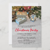 Rustic Kerstvakantie Feest Kaart (Voorkant)