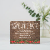 Rustic Kerstvakantie Kerstfeest Save the Date Aankondigingskaart (Staand voorkant)