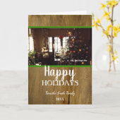 Rustic Kerstvakantie Retro Geïnspireerd Kaart (Gele Bloem)