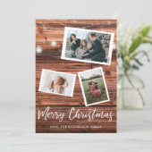 Rustic Kerstverlichting Multi Foto Kaart (Staand voorkant)