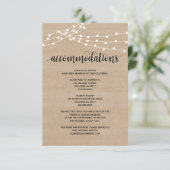 Rustic kerstverlichting trouw accommodatie kaart (Staand voorkant)