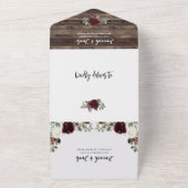 Rustic Kerstwinter Hout Foto bruiloft All In One Uitnodiging (Buitenkant)