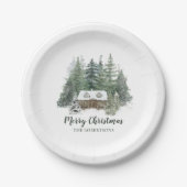 Rustic KerstWoodland Cabin Papieren Bordje (Voorkant)