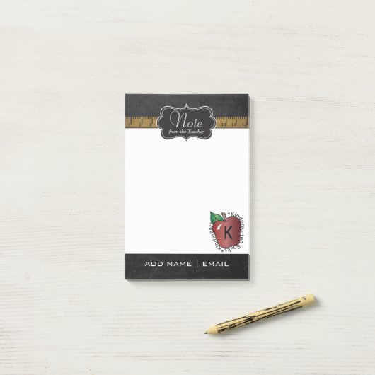 Rustic Kindergarten Grade Teacher | DIY-tekst Post-it® Notes (Op bureau)