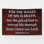 Rustic King James Bible Romans Christian Gospel Spandoek (Horizontaal)