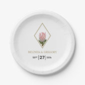 Rustic King Protea Bruiloft  Papieren Bordje (Voorkant)