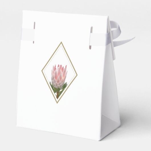 Rustic King Protea Wedding Bedankdoosjes (Achterkant)