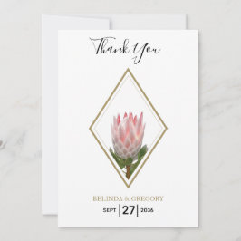 Rustic King Protea Wedding Bedankkaart