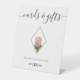 Rustic King Protea Wedding Cards & Gifts Reclamebord Met Voetstuk