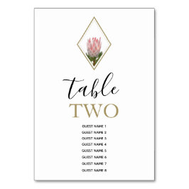 Rustic King Protea Wedding Guest Names Kaart
