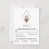 Rustic King Protea Wedding RSVP Kaarten (Voorkant)