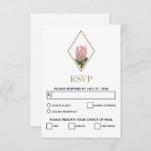 Rustic King Protea Wedding RSVP Kaarten (Voorkant / Achterkant)