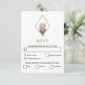 Rustic King Protea Wedding RSVP Kaarten Kaartje (Staand voorkant)