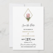Rustic King Protea Wedding Save the Date (Voorkant)