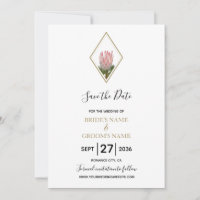 Rustic King Protea Wedding Save the Date