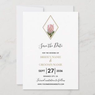 Rustic King Protea Wedding Save the Date