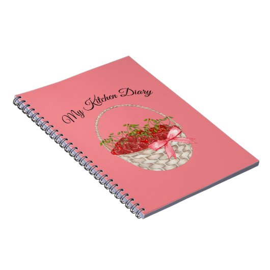 Rustic Kitchen Cookbook Personalized Pastel Cherry Notitieboek (Rechterzijde)