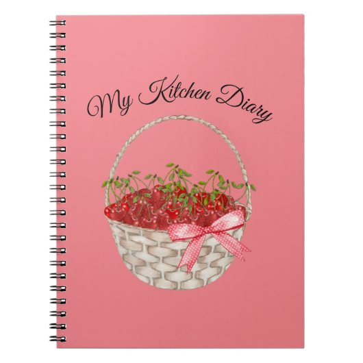Rustic Kitchen Cookbook Personalized Pastel Cherry Notitieboek (Voorkant)