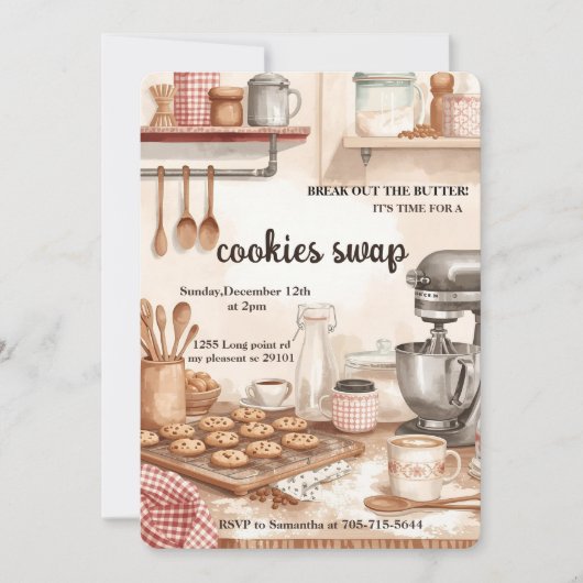 “Rustic Kitchen Cookie Swap  Kaart (Voorkant)