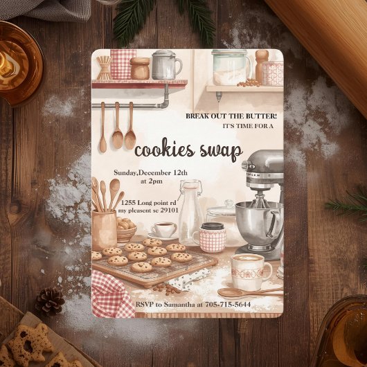 “Rustic Kitchen Cookie Swap  Kaart