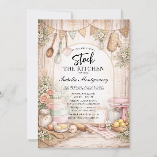 Rustic Kitchen Themed Bridal Shower Kaart (Voorkant)
