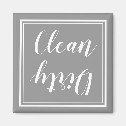 Rustic Kitchen White Lijst Gray Dishwasher Magnet (Voorkant)