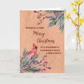 Rustic Kleindochter & Familie Kerstmis Kaart (Gele Bloem)