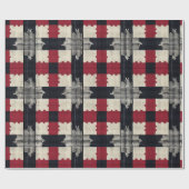 Rustic Knit Snowflake Plaid - Gezellige Winter Boh Cadeaupapier (Vlak)