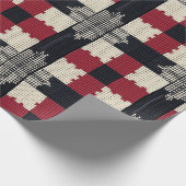 Rustic Knit Snowflake Plaid - Gezellige Winter Boh Cadeaupapier (Hoek)