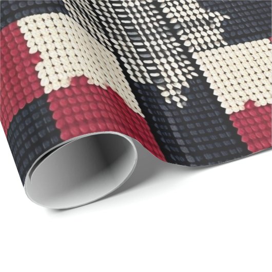 Rustic Knit Snowflake Plaid - Gezellige Winter Boh Cadeaupapier (Rol Hoek)