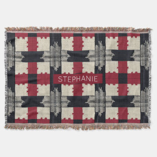 Rustic Knit Snowflake Plaid - Gezellige Winter Boh Deken