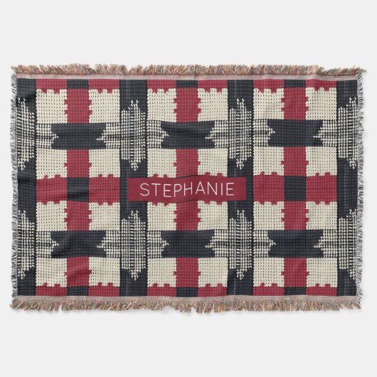 Rustic Knit Snowflake Plaid - Gezellige Winter Boh Deken (Voorkant)