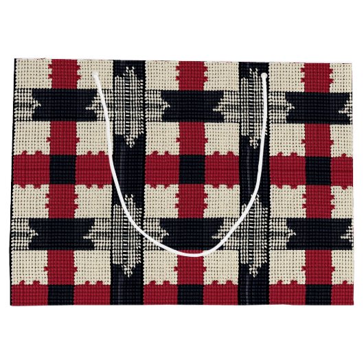 Rustic Knit Snowflake Plaid - Gezellige Winter Boh Groot Cadeauzakje (Achterkant)